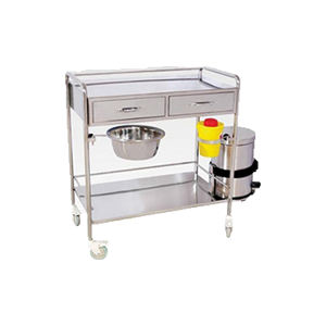 ترالی پانسمان استیل دو کشو